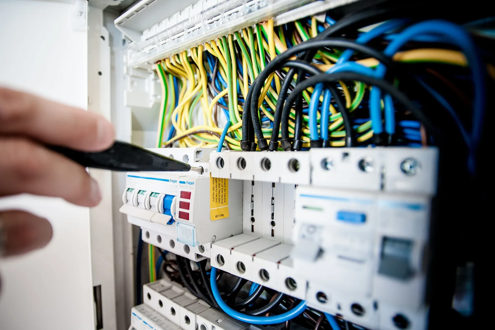 Electrical panel assessed during a service upgrade quote in Oklahoma City
